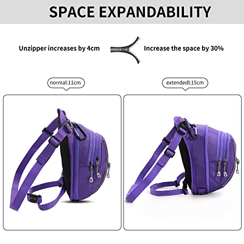 Peicees Motorcycle Leg Bag for Men Womens Thigh Bag, Expandable - color: Purple