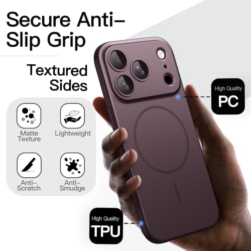 JETech Magnetic Slim Case for iPhone New Pro, Dark Cherry - color: Cherry, size: iPhone NEW Pro