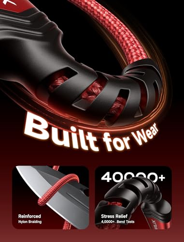 JSAUX USB C Cable [2-Pack 6.6ft], USB A to USB C for iPhone, Samsung, Red - color: Red, size: 6.6ft+6.6ft