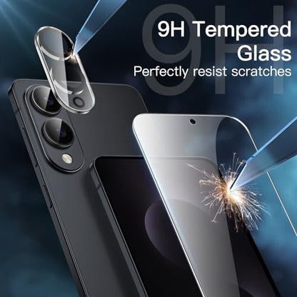 JETech 5 in 1 Matte Case for Samsung Galaxy S25 Edge, Black - color: Black, size: S25 Edge
