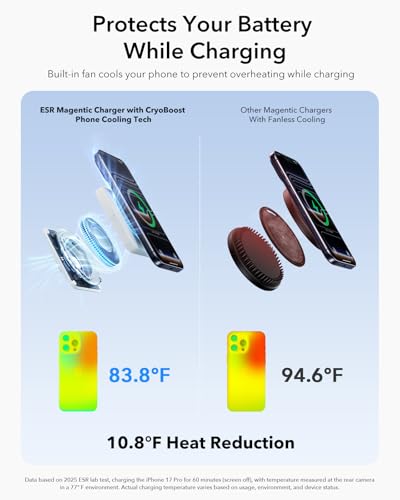 ESR 3 in 1 Charging Station, Qi2.2 25W MagSafe Charger Stand w/Cryoboost - color: White