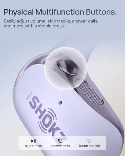 SHOKZ OpenFit 2+ Open-Ear Earbuds, Purple, Dolby Audio,Wireless Charging - color: Purple, style: Dolby Audio / USB-C&Wireless