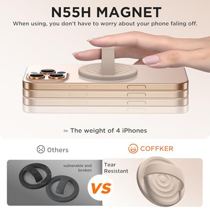 Magnetic Phone Grip for MagSafe, Silicone Ring Grip, Oat - color: Oat