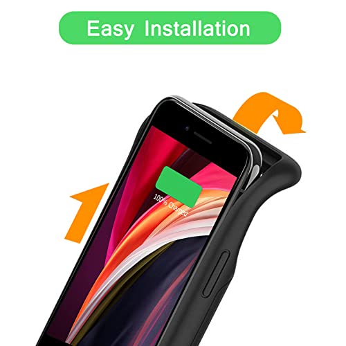 Battery Case for iPhone 8/7/6S/6/SE 2020/SE 3, 10000mAh Portable Rechargeable Protective Charging Case Compatible with iPhone 8/7/6S/6/SE 2020/SE 2022 (4.7 inch) Extended Battery Charger Case (Black) - size: iPhone 6/6S/7/8/SE2/SE3