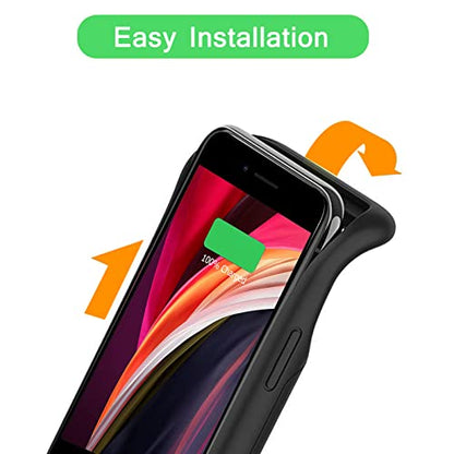 Battery Case for iPhone 8/7/6S/6/SE 2020/SE 3, 10000mAh Portable Rechargeable Protective Charging Case Compatible with iPhone 8/7/6S/6/SE 2020/SE 2022 (4.7 inch) Extended Battery Charger Case (Black) - size: iPhone 6/6S/7/8/SE2/SE3