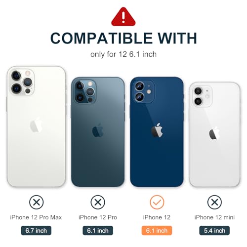 Camera Lens Protector Compatible for iPhone 12/12 Mini/11 Camera Cover Tempered Glass,HD Anti-Scratch Full Cover Metal Ring Ultra Thin/Clear - Shiny Blue