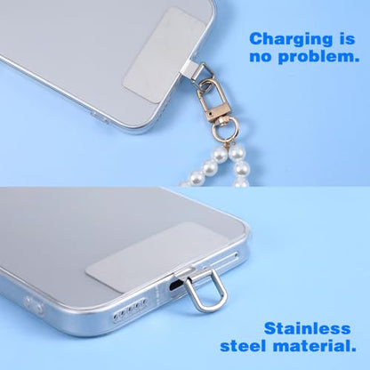 20Pcs Metal Phone Tether Tabs Stainless Steel Cell Phone Lanyard Tabs
