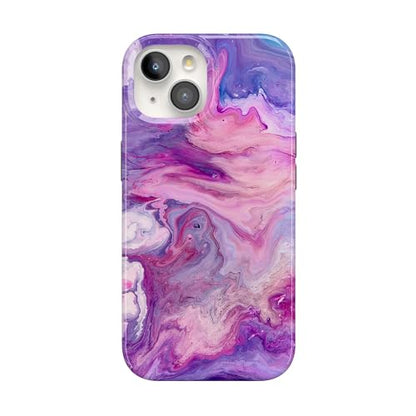 Casely iPhone 15 Plus Case | Tie Dying Over You | Purple Marble | Compatible with MagSafe | Classic Ultra Slim Design - color: Tie Dying Over You | Purple Marble