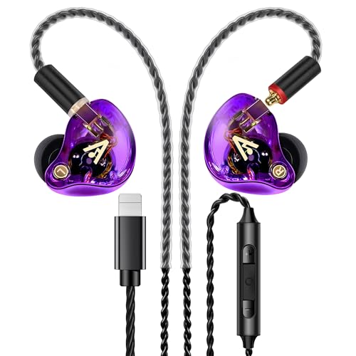 Audiovance Vibes 202ML HiFi Wired Earbuds for iPhone 14/13/12/11/X, Pro Max - color: 9-Purple