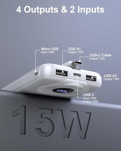 for Magsafe Power Bank iPhone, Compact 10000mAh Magnetic Portable Charger