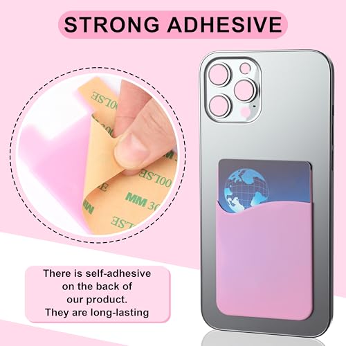 Frienda 24 Pcs Phone Card Holder Adhesive Silicone Wallet, Classic Color - color: Classic Colors
