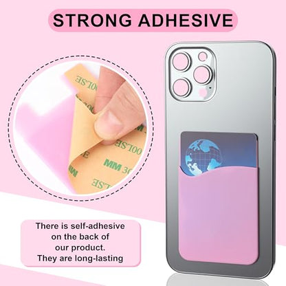 Frienda 24 Pcs Phone Card Holder Adhesive Silicone Wallet, Classic Color - color: Classic Colors
