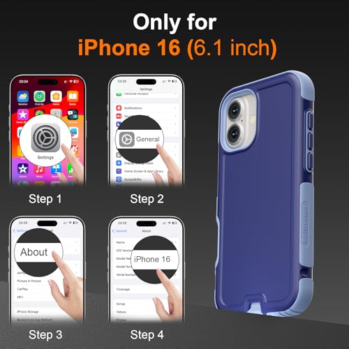 Follaroma Magnetic for iPhone 16 Case, Heavy Duty Cases, Blue-Purple,6.1" | Compatible with MagSafe, Heavy Duty Shockproof,Military-Grade Anti-Drop Protective,Dual Layer Magnetic Protection Phone Cover - color: Blue-Purple, size: iPhone 16 6.1''