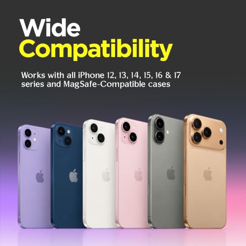 FELONY CASE - Neon Yellow MagSafe Ring Grip and Stand - Version 2.0 - Improved Stronger Magnet, Magnetic Phone Ring Holder for MagSafe Compatible iPhone 17, 16, 15, 14, 13,12, Pro Max- Drop Protection - color: Neon Yellow
