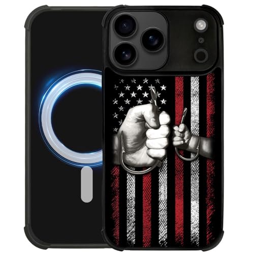 case for iPhone 17 Pro Max,Compatible with Magsafe,All-Round Protection Shockproof Anti-Scratches TPU Case Cover-Fishing American Flag - color: Fishing American flag, size: IPhone 17 Pro Max
