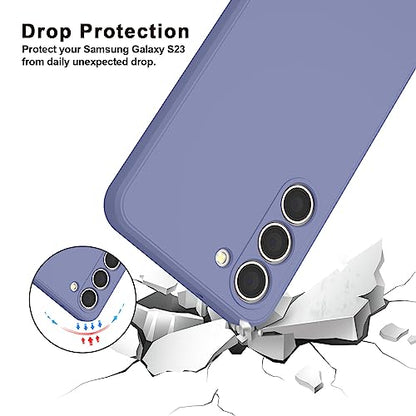 Vanjua Case for Samsung Galaxy S23 (Only), Stylish Liquid Silicone Slim Full-Body Protective Cover Compatible with Samsung Galaxy S23 5G 6.1 Inch Phone Case (Lavender Gray) - color: Lavender Gray