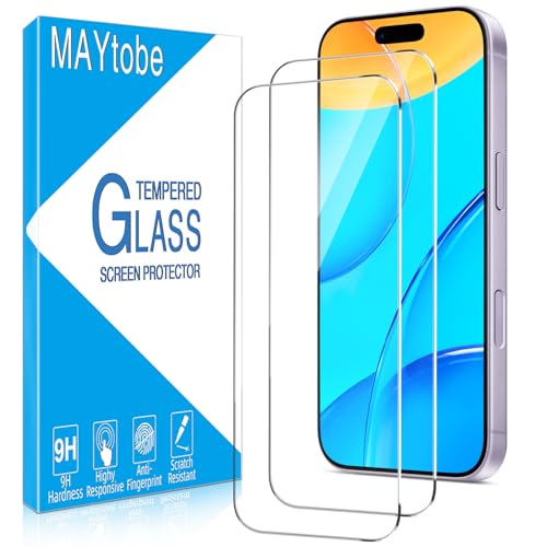 MAYtobe 2-Pack for iPhone 17 (6.3-inch) Screen Protector Tempered Glass | 9H Hardness, Anti Scratch, Easy to Install - size: iPhone 17