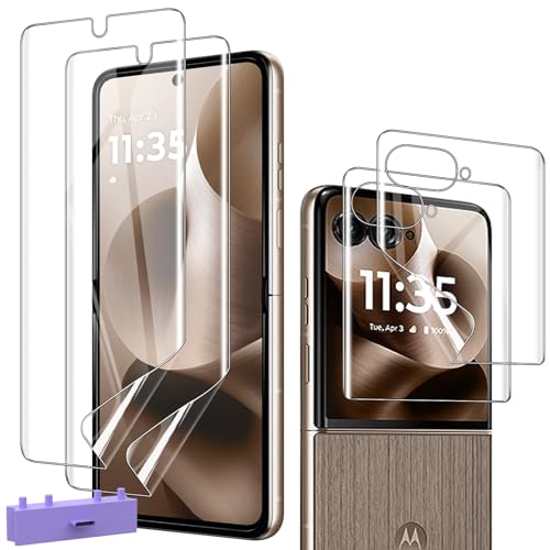 Hydrogel film for Motorola Razr Ultra 2025/2026 Screen Protector, Flexible TPU, [2 Main Screen +2 Front Screen], Bubble Free Screen Protector for Moto Razr Ultra 2025, Clear - size: Moto Razr Ultra
