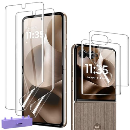 Hydrogel film for Motorola Razr Ultra 2025/2026 Screen Protector, Flexible TPU, [2 Main Screen +2 Front Screen], Bubble Free Screen Protector for Moto Razr Ultra 2025, Clear - size: Moto Razr Ultra