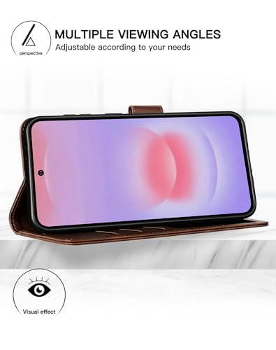 Feitenn for Samsung Galaxy A37 5G (6.7") Case Wallet 2026 with 4 Card Holders Kickstand, PU Flip Leather Magnetic Closure Folio Shockproof Protective Cover, Brown - color: Brown, size: Samsung Galaxy A37 5G
