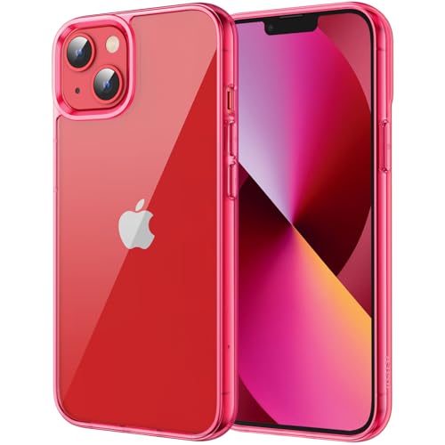 JETech Case for iPhone 13 6.1-Inch, Non-Yellowing Shockproof Phone Bumper Cover, Anti-Scratch Clear Back (Red) - color: Red