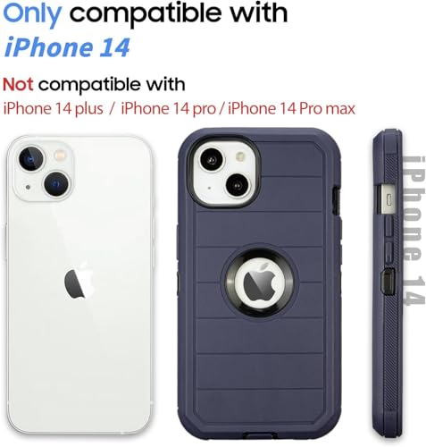 Shockproof for iPhone 14 Case Protective, Heavy Duty Rugged Full-Body, Blue | for Defender Phone Case iPhone 14, Anti-Drop, Military-Grade Phone Case - color: Blue