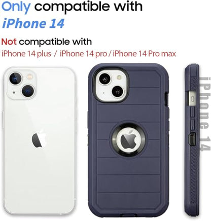 Shockproof for iPhone 14 Case Protective, Heavy Duty Rugged Full-Body, Blue | for Defender Phone Case iPhone 14, Anti-Drop, Military-Grade Phone Case - color: Blue