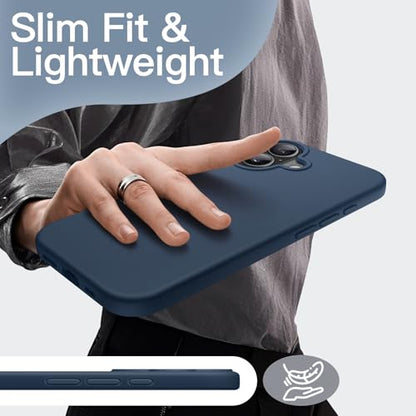 JETech Silicone Case for iPhone 17, Navy Blue | Silky Soft Touch, Shockproof Protection, Scratch Resistant, Microfiber Lining - color: Navy Blue, size: iPhone 17