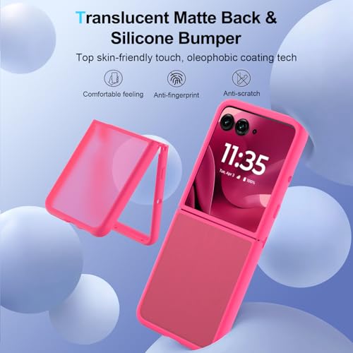 Case for Motorola Razr Ultra 2025/Razr Ultra 2026 Phone Case,Slim-Fit Hard PC Bumper Shockproof Silicone Protective Cases,Pink - color: Pink-Motorola Razr Ultra 2025/2026