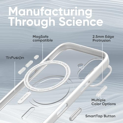 FLOLAB Surtect Tri-Fusion Magnetic for iPhone 17 Case Protective Slim Design Magsafe Compatible Military Grade - White Clear - color: White Clear, size: iPhone 17
