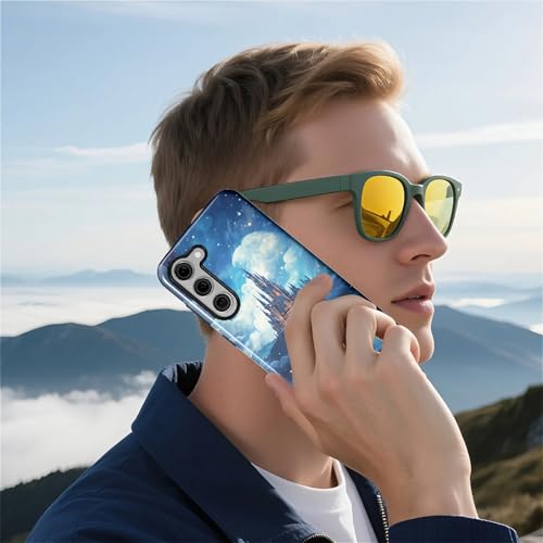 CARLOCA Case for Samsung Galaxy S23 FE,Blue Castle Design- Hybrid Dual Protection Soft TPU + Hard PC, Shockproof & Anti-Scratch Cover Men Women Stylish Protective Phone Case - color: Blue Castle, size: Galaxy S23 FE