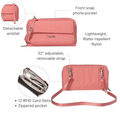 Baggallini Rfid Phone Wallet Crossbody - color: Terracotta