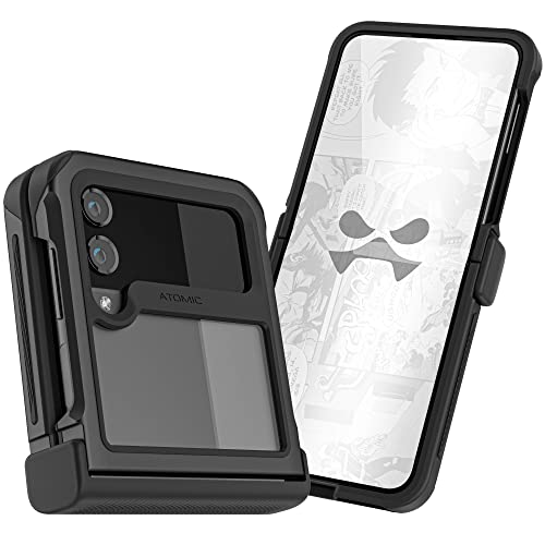 Ghostek Atomic Slim Galaxy Z Flip 4 Case - Clear Back with Black Aluminum Metal Bumper, Shockproof & Dual-Layer Protective Phone Case, Phone Cover Designed for 2022 Samsung Z Flip 4 (6.7") (Black) - color: Black, size: Galaxy Z Flip 4