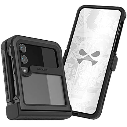 Ghostek Atomic Slim Galaxy Z Flip 4 Case - Clear Back with Black Aluminum Metal Bumper, Shockproof & Dual-Layer Protective Phone Case, Phone Cover Designed for 2022 Samsung Z Flip 4 (6.7") (Black) - color: Black, size: Galaxy Z Flip 4