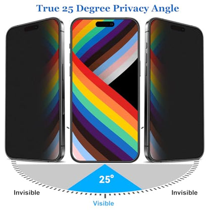 Mothca Matte Privacy Screen Protector for iPhone 17 / iPhone 16 Pro [6.3 inch] with Easy Installation Tool, Anti Spy Anti Glare Full Coverage Tempered Glass, Anti-Fingerprint, Smooth as Silk - size: iPhone 16 Pro/17-6.3 Inch