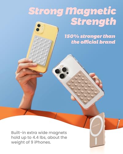 amBand Magnetic Suction Phone Mount Trendy Stocking Stuffers for Men Women Dad Mom Adults, Removable Brown Octo Cup Buddy Sticky Holder for Hands-Free Selfie/Video, Milk Tea - color: Milk Tea