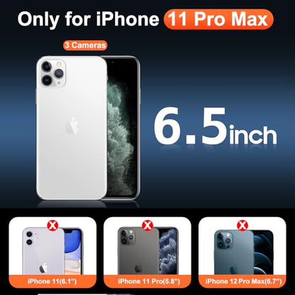 for iPhone 11 Pro Max Case Clear, Compatible with Magsafe, Anti-Yellowing, Military-Grade Protection, Shockproof Slim Magnetic Phone Case Cover, Transparent - color: A-Clear, size: iPhone 11 Pro Max