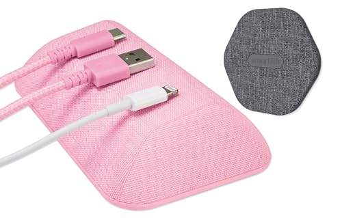 Smartish Bigger Cable Wrangler + MagSafe Mountaineer Wall Mount Bundle - Stick on Adhesive Phone Holder with Extra Strength Magnet for Apple MagSafe Accessories - I'm Blushing