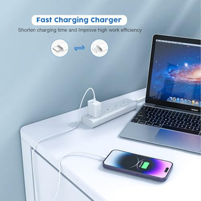 10FT iPhone Charger, iPhone 14 Fast Charging Block, Long Fast Apple Charger - color: White 10FT