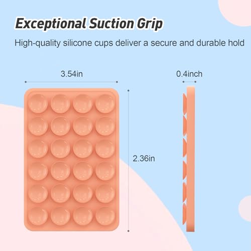 Magnetic Suction Phone Mount for MagSafe Case,Silicone Sticky (Orange) - color: Orange