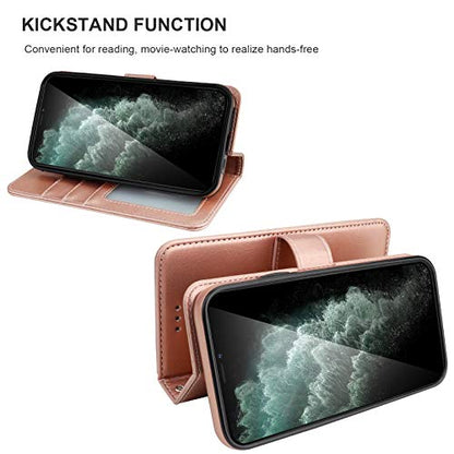 Bocasal Detachable Wallet Case Card Holder for iPhone 11 Pro Max Rose Gold - color: Rose Gold