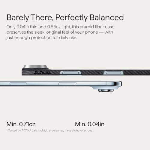 pitaka for iPhone Air Case with Caseless Touch Feeling, Black/Grey(Twill) - color: Black/Grey (Twill)