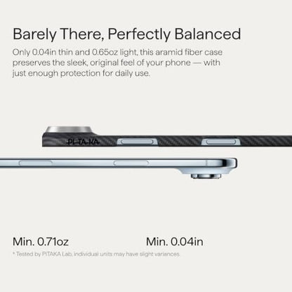 pitaka for iPhone Air Case with Caseless Touch Feeling, Black/Grey(Twill) - color: Black/Grey (Twill)