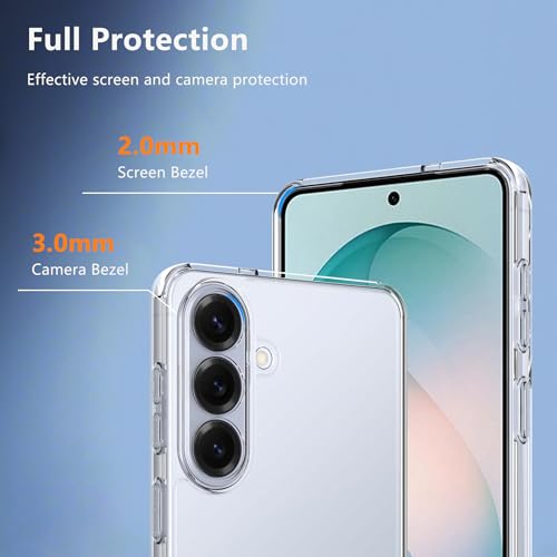 Clear Case for Samsung Galaxy S26+ Plus Case with 2 Pack Screen Protector,Shockproof Soft TPU Bumper and Hard PC Back Phone Case,Non-Yellowing,Anti-Scratch,Drop Protection,Slim Fit Cover Case - color: Samsung S26 Plus