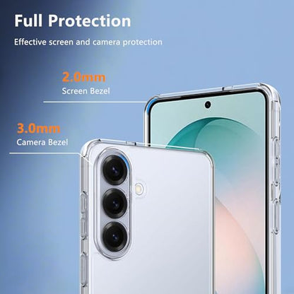 Clear Case for Samsung Galaxy S26+ Plus Case with 2 Pack Screen Protector,Shockproof Soft TPU Bumper and Hard PC Back Phone Case,Non-Yellowing,Anti-Scratch,Drop Protection,Slim Fit Cover Case - color: Samsung S26 Plus