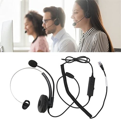 One Ear Wired Headset with Noise Cancelling for Crystal Clear HD Calls in Call Center Office (Crystal Connector) - size: Kristallverbinder