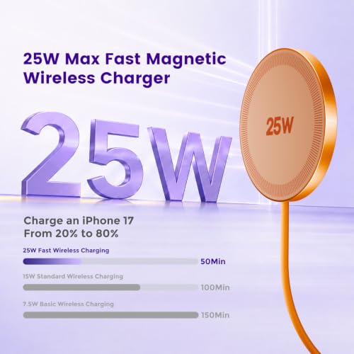 MagSafe 25W Wireless Charger for Apple Magnetic Fast Charging Pad - color: Orange