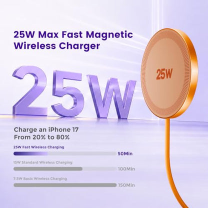 MagSafe 25W Wireless Charger for Apple Magnetic Fast Charging Pad - color: Orange
