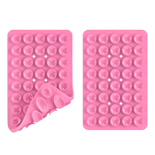 Double Sided Silicone Suction Phone Holder Mount, Silicon Accessory for iPhone and Android, Hands-Free Mirror Shower Phone Holder, TikTok Videos and Selfies (Combo A) - color: Combo A