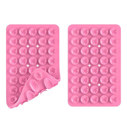 Double Sided Silicone Suction Phone Holder Mount, Silicon Accessory for iPhone and Android, Hands-Free Mirror Shower Phone Holder, TikTok Videos and Selfies (Combo A) - color: Combo A